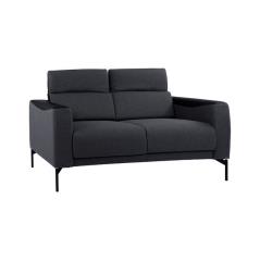 ΚΑΝΑΠΕΣ 2ΘΕΣΙΟΣ TRICIA HM3160.21 ΜΕ ΥΦΑΣΜΑ ΣΚΟΥΡΟ ΓΚΡΙ και ΜΑΥΡΟ PU 150x85x73-88 εκ.