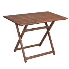 Τραπέζι Retto pakoworld μασίφ ξύλο οξιάς καρυδί εμποτισμού 80x60x72εκ