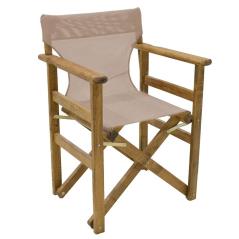 Καρέκλα-πολυθρόνα σκηνοθέτη Retto pakoworld μασίφ ξύλο οξιάς καρυδί-πανί taype