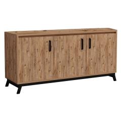 Μπουφές PWF-0639 χρώμα πεύκου-μάυρο 140x40x71,5εκ