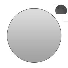 Στρογγυλός καθρέπτης με λεπτή μαύρη κορνίζα,Δ.75cm | ZAROS