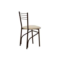 Καρέκλα PWF-0642 pakoworld pu εκρού-μέταλλο καφέ σφυρήλατο