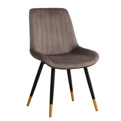 Καρέκλα MOSEY Γκρι Βελούδο/Μέταλλο/Ξύλο 52x57x85cm