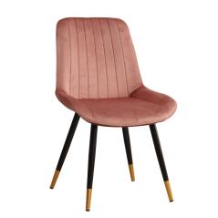 Καρέκλα MOSEY Ροζ Βελούδο/Μέταλλο/Ξύλο 52x57x85cm