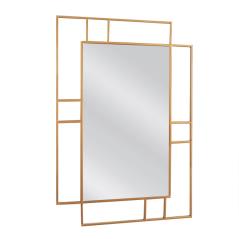 Καθρέπτης Τοίχου ARWEN Χρυσό Μέταλλο/Γυαλί  90x2x68cm