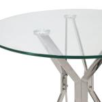 Τραπέζι BIHOR Διάφανο/Χρώμιο Γυαλί/Μέταλλο 80x80x75cm