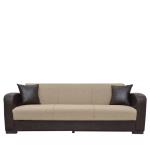 Καναπές Κρεβάτι Τριθέσιος MARTINI Καφέ PU 225x87x90cm