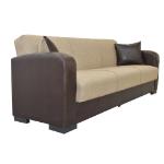 Καναπές Κρεβάτι Τριθέσιος MARTINI Καφέ PU 225x87x90cm
