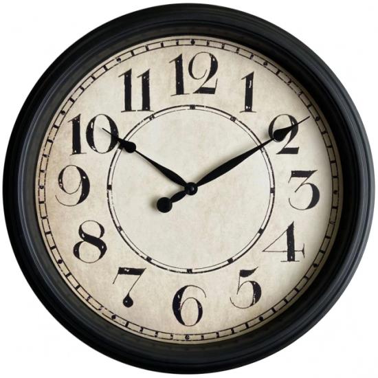 Ρολόι Τοίχου Μαύρο Πλαστικό Φ51x5.5cm