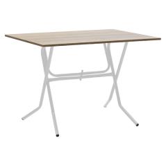 Τραπέζι PWF-0643 pakoworld πτυσσόμενο σταχτί-πόδι λευκό 100x60x75εκ