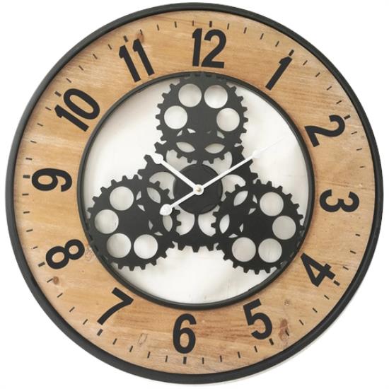 Ρολόι Τοίχου Ξύλο/Μέταλλο Φ60x4cm
