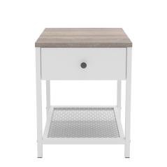 Κομοδίνο LENON Sonoma/Λευκό Μελαμίνη/Μέταλλο 40.2x38x51cm