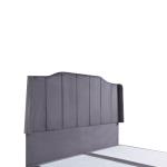 Κρεβάτι BISMUTH Γκρι Βελούδο (Στρώμα 160x200cm)