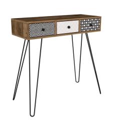 Κονσόλα LIDYA Καφέ Με Σχέδιο 90x35x91cm