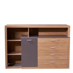 Κονσόλα Optimal Mdf Καρυδιά/Γκρι 160x50x108cm