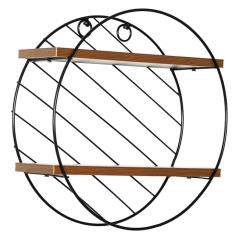 Ράφι Τοίχου SARNO Μαύρο/Καφέ MDF/Μέταλλο Φ30x11cm