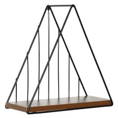 Ράφι Τοίχου FORIO Μαύρο/Καφέ MDF/Μέταλλο 25x11x25.5cm