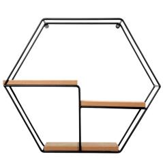 Ράφι Τοίχου TORRE Μαύρο/Φυσικό MDF/Μέταλλο 49x11x42cm