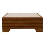 Τραπέζι Otis pakoworld ξύλο οξιάς καρυδί-λευκό μάρμαρο 40x57x22εκ