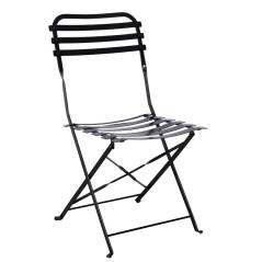 ΖΑΠΠΕΙΟΥ Καρέκλα Κήπου - Βεράντας, Πτυσσόμενη, Μέταλλο Βαφή Μαύρο 45x50x85cm