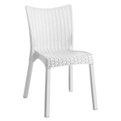 DORET Καρέκλα Στοιβαζόμενη PP Άσπρο, με πόδι αλουμινίου 50x55x83cm
