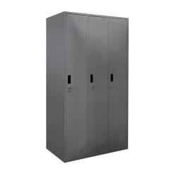 Ντουλάπα Τρίφυλλη EARWEN Σκούρο Γκρι Μέταλλο 185x90x45cm