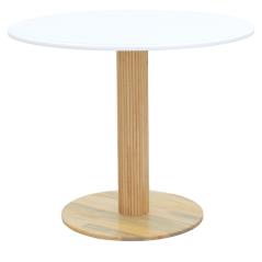 Τραπέζι Alexandra pakoworld λευκό gloss-sonoma Φ90x72,5εκ