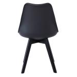 MARTIN Καρέκλα Ξύλο Μαύρο, PP Μαύρο Μονταρισμένη Ταπετσαρία 49x57x82cm