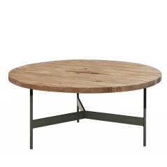 Στρογγυλό coffee table, μασίφ καπάκι μεταλ.βάση δ.90x34cm Μ:90cm Π:90cm Υ:34cm