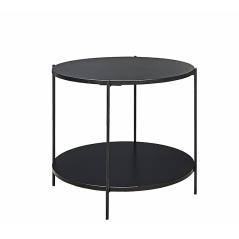 Στρογγυλό side table με ράφι, μαύρο χρ.,δ.61x55cm Μ:61cm Π:61cm Υ:55cm
