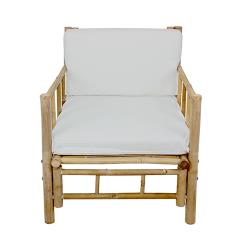 Πολυθρόνα από Bamboo με 2 μαξιλάρια, 70x70x80cm Μ:70cm Π:70cm Υ:80cm