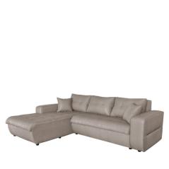 Καναπές Κρεβάτι Γωνιακός VIRGINIA Ανοιχτό Γκρι 252x190x85cm