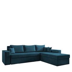 Καναπές Γωνιακός Αναστρέψιμος CAHABON Μπλε 250x180x79cm