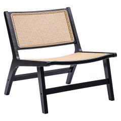 Καρέκλα Merritt pakoworld pe rattan μάυρο 66x72x72εκ