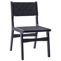 Καρέκλα Ridley pakoworld ξύλο-pu μαύρο 48,5x61x87εκ