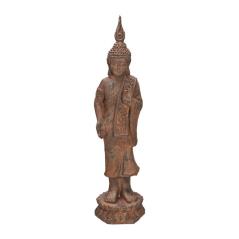 Όρθιος Buddha από ρητίνη,καφέ,87cm Μ:22cm Π:21cm Υ:87cm