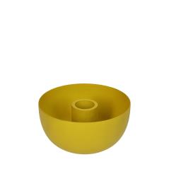 Μεταλλική βάση για κερί βιέννης, κιτρινη 10x5.5cm Μ:10cm Π:10cm Υ:5.5cm