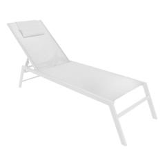 Ξαπλώστρα Kiara pakoworld αλουμίνιο λευκό-textilene μπεζ 196x62x34εκ