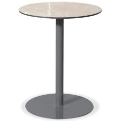 Στρογγυλό Μεταλλικό Τραπέζι Με Επιφάνεια Compact Hpl Μπέζ Φ58 x 75(h)cm