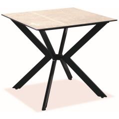 Τετράγωνο Μεταλλικό Τραπέζι Με Επιφάνεια Compact Hpl Μπέζ  68 x 68 x 75(h)cm