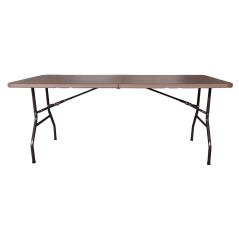BLOW Τραπέζι  Συνεδρίου - Catering Πτυσσόμενο (Βαλίτσα), HDPE Καφέ, Μέταλλο Βαφή Μαύρο, 180x74x74cm