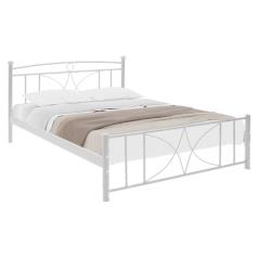 Κρεβάτι διπλό Billy pakoworld μεταλλικό χρώμα λευκό 150x200εκ