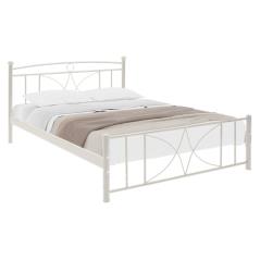 Κρεβάτι διπλό Billy pakoworld μεταλλικό χρώμα ecru 160x200εκ