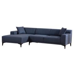 Γωνιακός καναπές PWF-0566 pakoworld δεξιά γωνία ύφασμα μπλε 250x145x69εκ