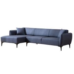 Γωνιακός καναπές PWF-0565 pakoworld δεξιά γωνία ύφασμα μπλε 270x95x67εκ