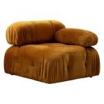 Πολυμορφικός καναπές Divine βελουτέ σε χρώμα μουσταρδί 288/190x75εκ