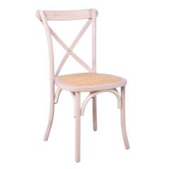 DESTINY Καρέκλα Τραπεζαρίας Οξυά Απόχρωση Decape Άσπρο, Κάθισμα Ψάθα, Στοιβαζόμενη 48x52x89cm