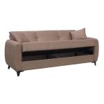 DARIO Καναπές - Κρεβάτι Σαλονιού - Καθιστικού, 3Θέσιος Ύφασμα Καφέ Sofa:210x80x75-Bed:180x100cm