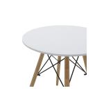 Τραπέζι Julita pakoworld Φ60 επιφάνεια MDF λευκό 60x60x73εκ