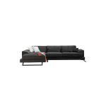 Γωνιακός καναπές PWF-0503 pakoworld δεξιά γωνία βελούδο ανθρακί-μαύρο 308x190x100/92εκ